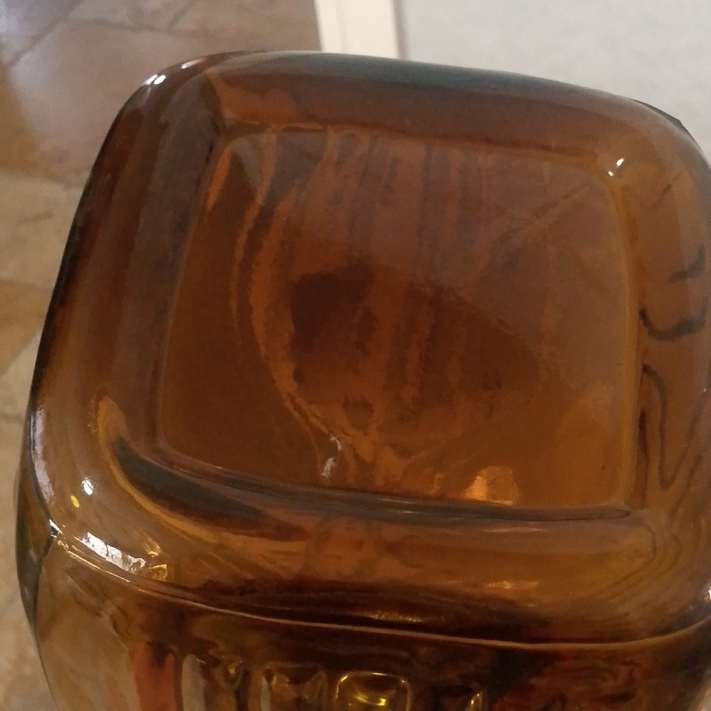9" Artland Amber Glass Cannister with Pewter Lid. - Picture 4 of 4
